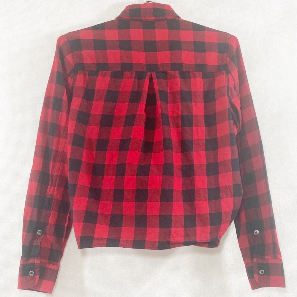 Madewell Flannel Tie-Front Shirt in Buffalo Check Size XS - Picture 4 of 7